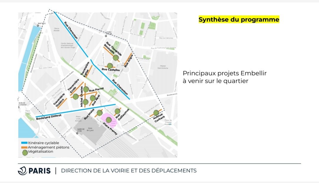 jacquesbaudrier's tweet photo. Merci aux plus de 400 participants à la démarche #EmbellirVotreQuartier Aligre-Gare de Lyon #Paris12
Un beau projet présenté lors de la réunion de restitution :
- 98 arbres plantés 🌳🌳🌳
- plusieurs axes vélo 🚲 
Un quartier gare de Lyon transformé et vegetalise https://t.co/zxXjxIabDM