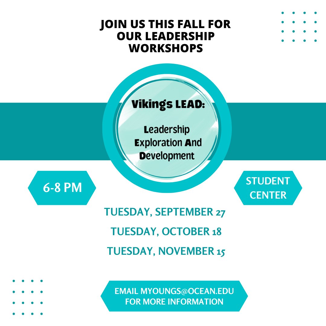 OCCStudentLife's tweet photo. Join us in the Student Center next Tuesday night for the first of 3 leadership workshops this fall! Learn about different leadership styles and why leadership is important. #StayLateIn8 #FreeFoodAndFun #Leadership https://t.co/uxxK81XYcY