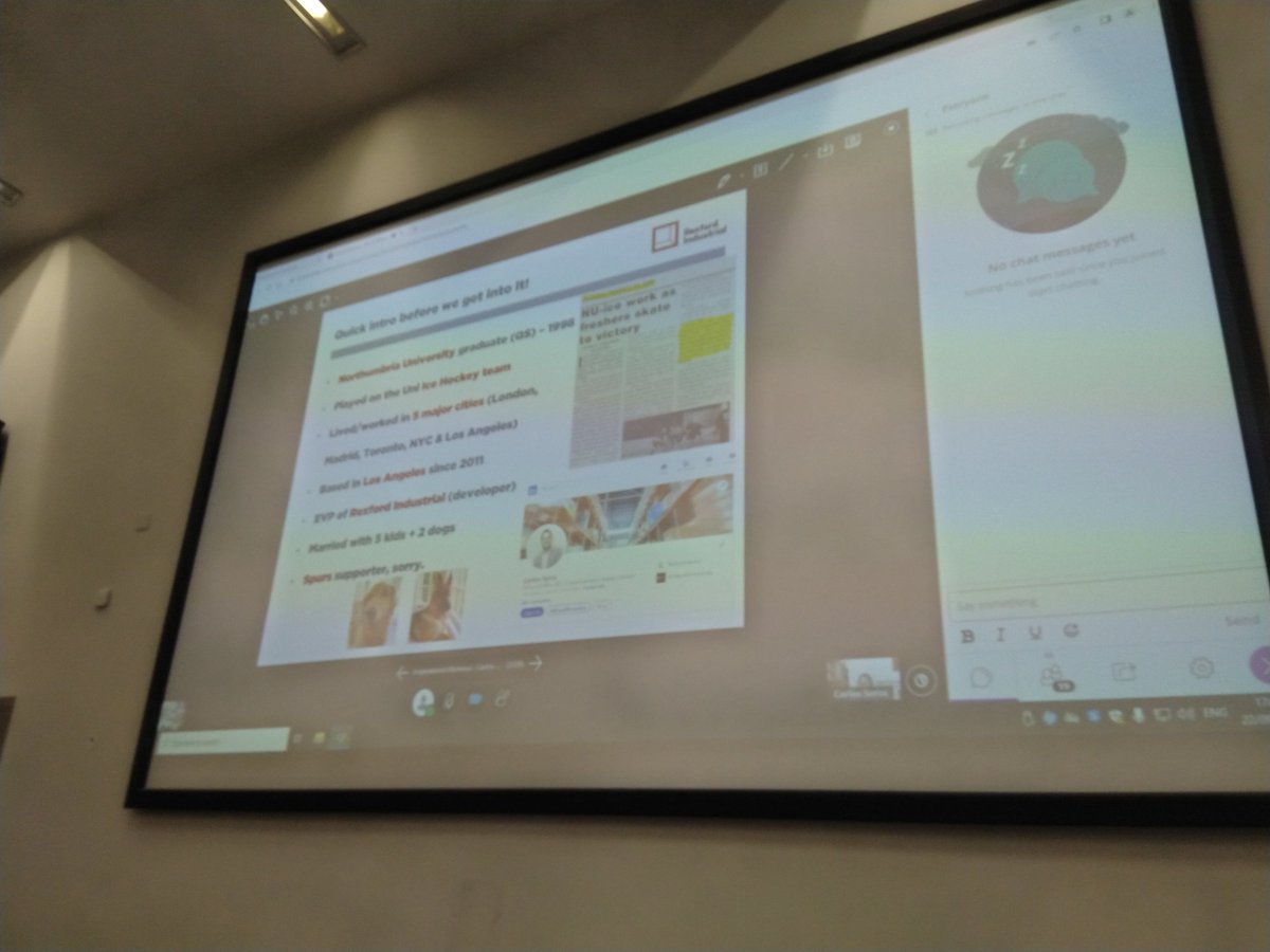 Privileged to have inspirational <a href="/NorthumbriaAlum/">Northumbria University Alumni Association</a> Carlos Serra SVP <a href="/rexfordind/">Rexford Industrial</a> talking to #Surveying students explaining how he went from QS grad <a href="/NorthumbriaUni/">Northumbria Uni</a> 1998 to industrial properly developer &amp; investor based in Los Angeles <a href="/NUGradFutures/">Northumbria Graduate Futures</a> <a href="/NUstudents/">Northumbria Uni Students</a> <a href="/RICSnews/">RICS</a>