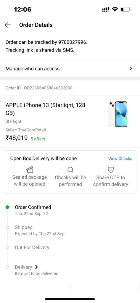realhimm's tweet photo. @Flipkart  #biggbillionday is fraud 

I woke up all night and waited for the sale and around 1:30 pm I ordered iPhone13 which at that time I got an order of 48000 and now they have canceled the order on their own behalf and now increased the rate. @Flipkart  i want on same price. https://t.co/1vr92OLsez