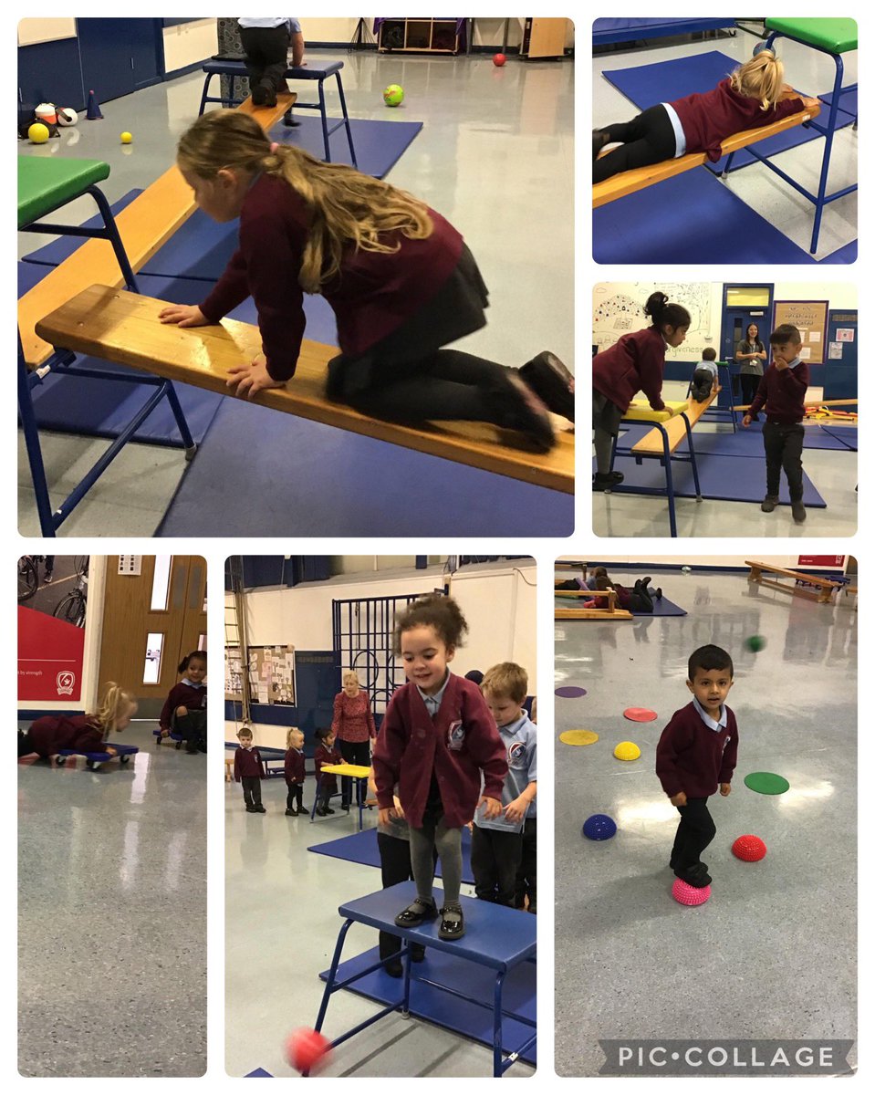 eyfschurch's tweet photo. Nursery and Ladybirds working hard in PE. Climbing, balancing, jumping, landing, exploring movement and using noodles to move the ball @church_prim @PEchurchprim1 @NiallO7Brien @50TTDBradford https://t.co/nrP7WSwwQK