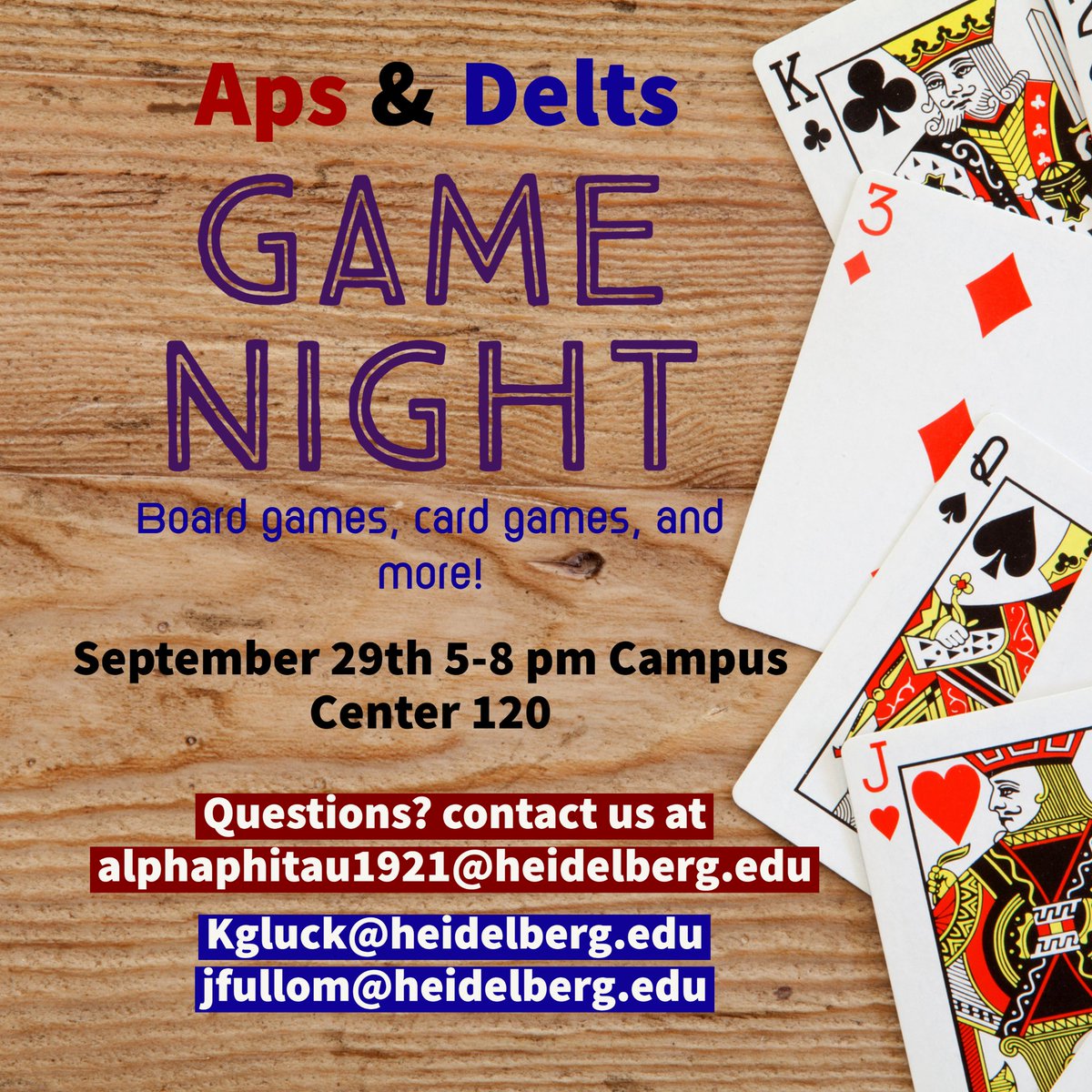 Join us and <a href="/DeltaSigmaChi33/">Delta Sigma Chi</a> for a game night!! Everyone is welcome 😁