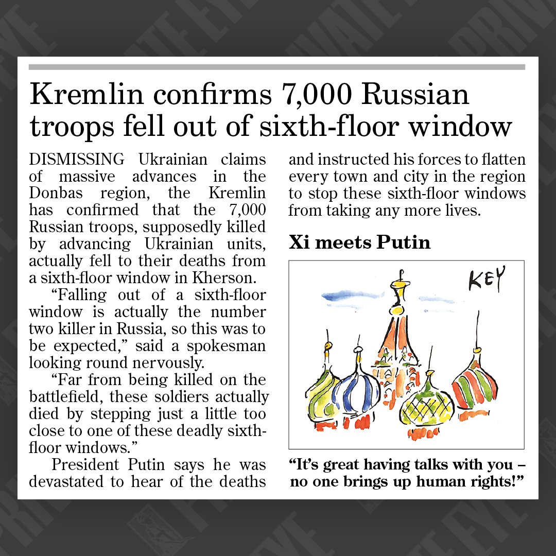 m945aria's tweet photo. @ianbremmer British @PrivateEyeNews reports on suspicious falls in Russia https://t.co/slQohKBzNv