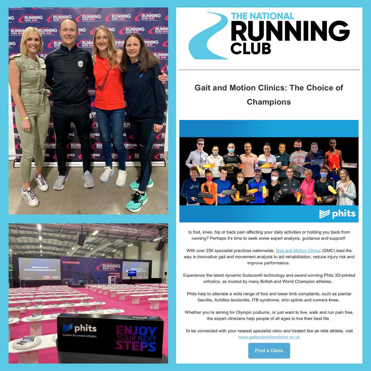 gaitandmotionuk's tweet photo. Thank you to our friends at the @nationalrunshow for featuring 'Gait and Motion Clinics' as their headline news story! 👟 https://t.co/0sk02D08xS

📸 @paulajradcliffe @Jennifalconer @jopavey https://t.co/vUr8fjhIsa