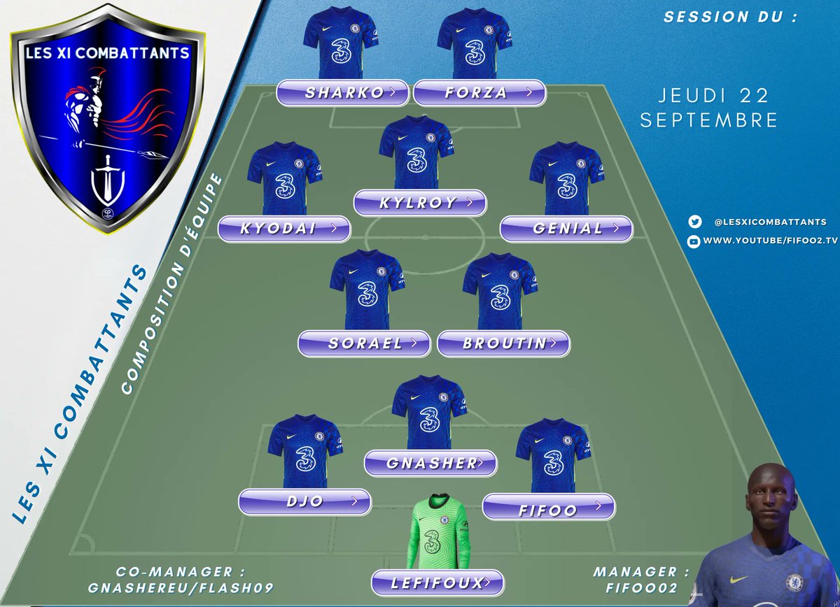 Aller c'est reparti pour une nouvelle soirée au programme des point en <a href="/ELFFIFA/">ELF - ESPORT LEAGUE FRANCE</a>  à cherché contre :
<a href="/ChicagoBoulesFR/">SFX-Dexter38</a> 
@SFXMelusi 
<a href="/RFG/">Rob Goulding</a>
@ColiseumFc 
Également en <a href="/JURIAN_HULK/">JURIAN HULK</a> @DRAGONS__ROUGES 
Suivie d'un amical contre <a href="/EGA_ULTRA_BOYS/">EGA UltraB ancien compte</a>
Bonne session à nos adversaires 😉