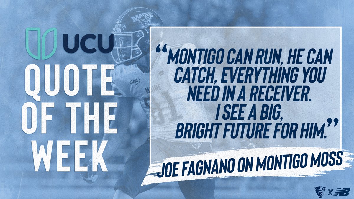 This week's @UCU_Maine Quote of the Week comes from QB Joe Fagnano #BlackBearNation