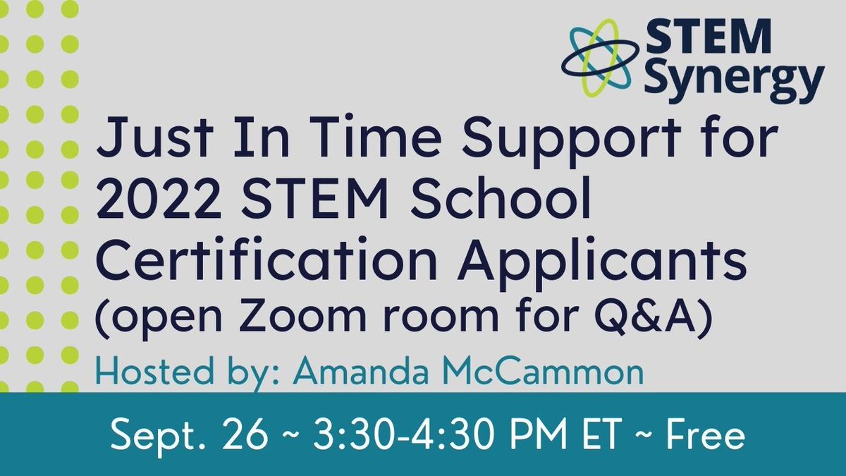 KeepINLearning's tweet image. Is your school or district applying for STEM Certification soon? @AMcCammon_ is holding an open help session Monday afternoon &amp;amp; Oct. 17. Learn more: bit.ly/STEMCertSupport #STEM #STEMCertification @EducateIN