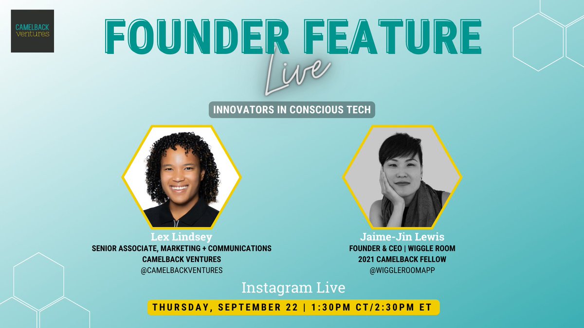TODAY at 1:30pm CT / 2:30pm ET! Tune in to hear CEO <a href="/jaimejin/">Jaime-Jin 🍳</a> in conversation with @camelbackventures live from New Orleans!