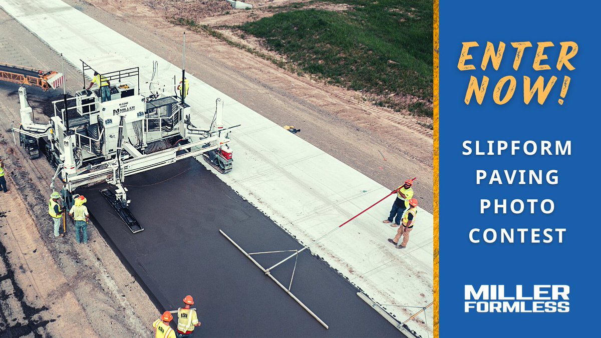 MillerFormless's tweet photo. We want to see slipform paving crews in action! Send us your BEST #MillerFormless #construction photos for a chance to win lunch for your team, plus some nice swag! 

To enter this photo contest, send your pics to sales@millerformless.com by 9/30/22. More details in the comments. https://t.co/o6vFpKK3wA