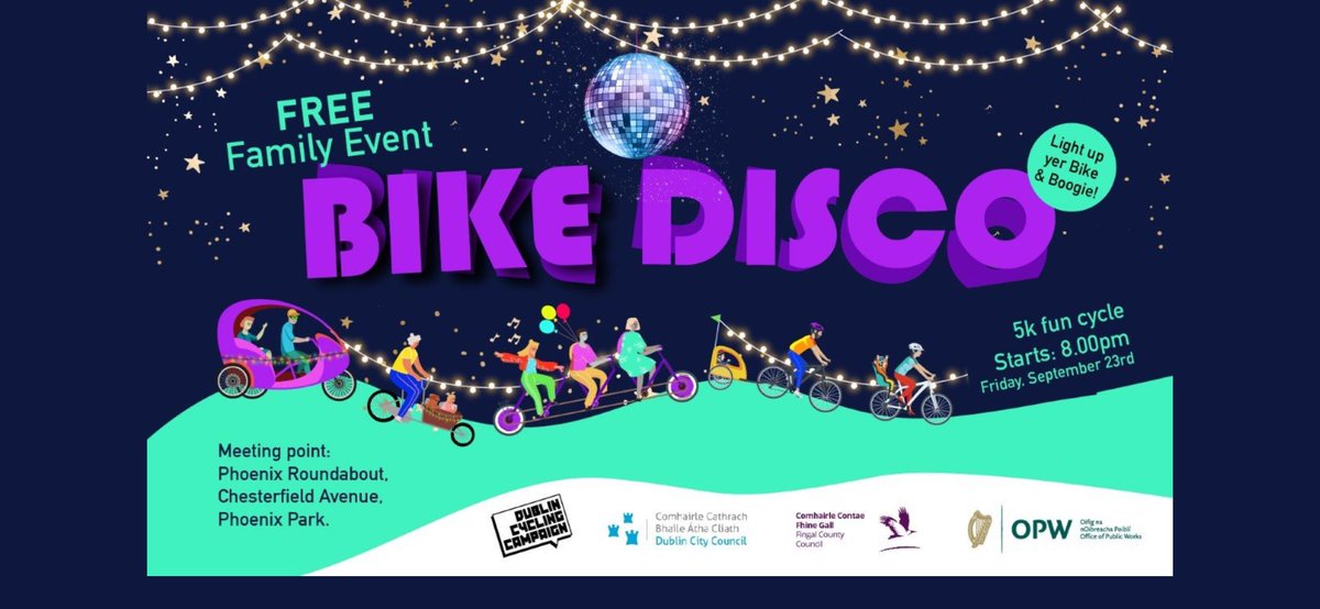 No bike for tomorrow nights #BikeDisco No problem, you can grab a @tier_mobility or @BleeperActive bike from outside the Park or you can book a bike from Phoenix Park Bikes at the link below #ActiveTravel  phoenixparkbikes.com/groups-tours/
