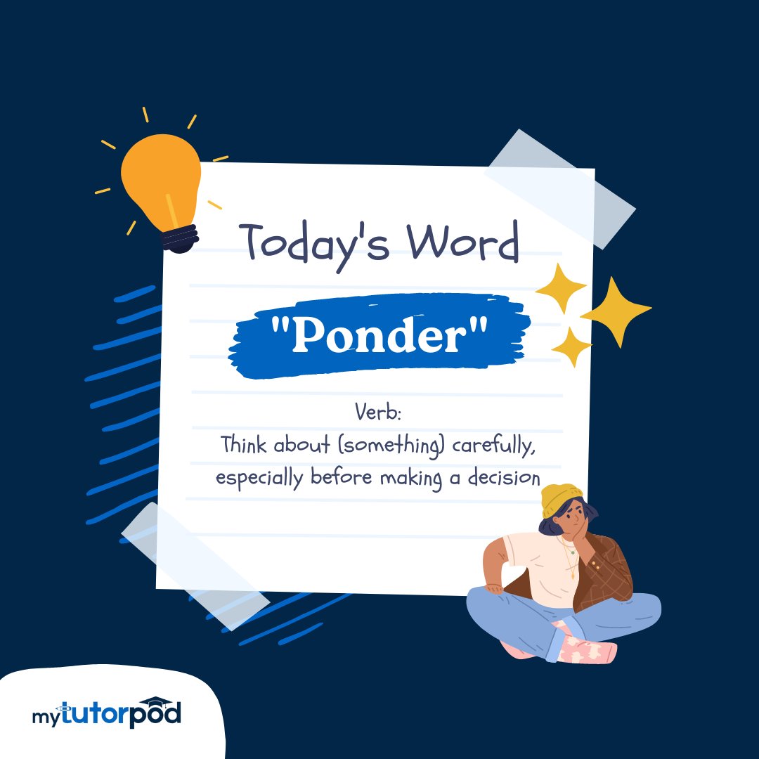 How about learning a new word today? 

#MyTutorPod #OnlineEducationPlatform #OnlineLearning #TuitionOnline #QualifiedTeachers #QualityEducation #LearnANewWord #EnhanceYourVocabulary #EnglishVocabulary