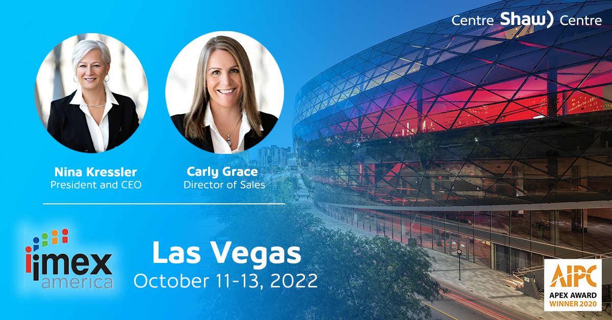 Viva Las Vegas, here we come!🎉Book an appointment with our President and CEO, <a href="/Nina_Kressler/">Nina Kressler</a> and Director of Sales, <a href="/carly_graces/">Carly Grace</a>, at <a href="/IMEX_Group/">IMEX</a> America and learn more about hosting an event in the world’s best #convention centre.

Book your appointment➡️bit.ly/3R38N1x