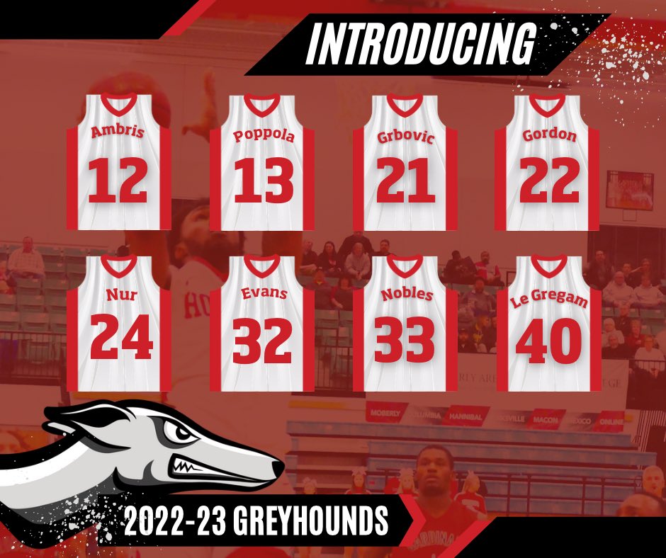 Introducing the 22-23 MACC Greyhound’s MBB jersey numbers. #seasonisnear #JustUs