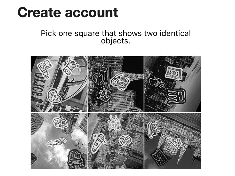 JasonCWalton's tweet photo. One of my coworkers tried to create a @Microsoft account today, but according to this #captcha, no one in our office is human. https://t.co/OeckY2A0pd