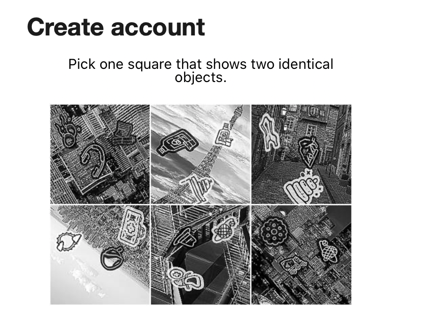 JasonCWalton's tweet photo. One of my coworkers tried to create a @Microsoft account today, but according to this #captcha, no one in our office is human. https://t.co/OeckY2A0pd