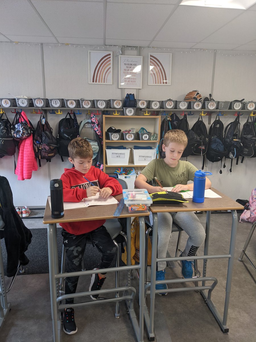 MissSeaman's tweet photo. Two heads are better than one! Working in partners to see how many ways we can create 1000 using place values. @AngelsOCSB https://t.co/DGUZ2sEyZL