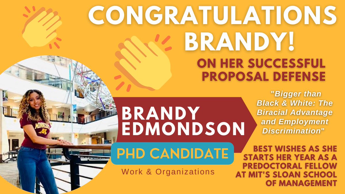 csom_phd's tweet photo. Brandy Edmondson successfully defended her dissertation proposal recently! Congratulations, Brandy, on achieving this important milestone!🎉🎉 https://t.co/jshjSByMaM