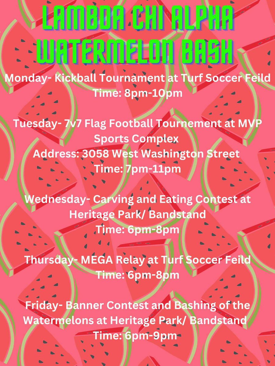 Who is ready for WATERMELON BASH 2022?!?!

Good luck to all the organizations participating this year! And may the best organization win! We can’t wait to see all of y’all out there!