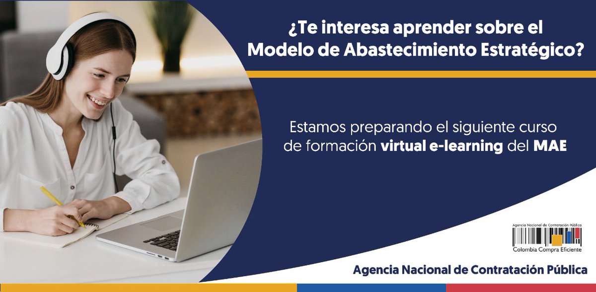 #Importante ‼️ | Si estás interesado en recibir más información acerca del curso virtual e-learning del Modelo de Abastecimiento Estratégico de la Agencia Nacional de Contratación Pública <a href="/colombiacompra/">Colombia Compra Eficiente</a>, déjanos tus datos en el siguiente enlace: 

✍️bit.ly/3CPBdc8