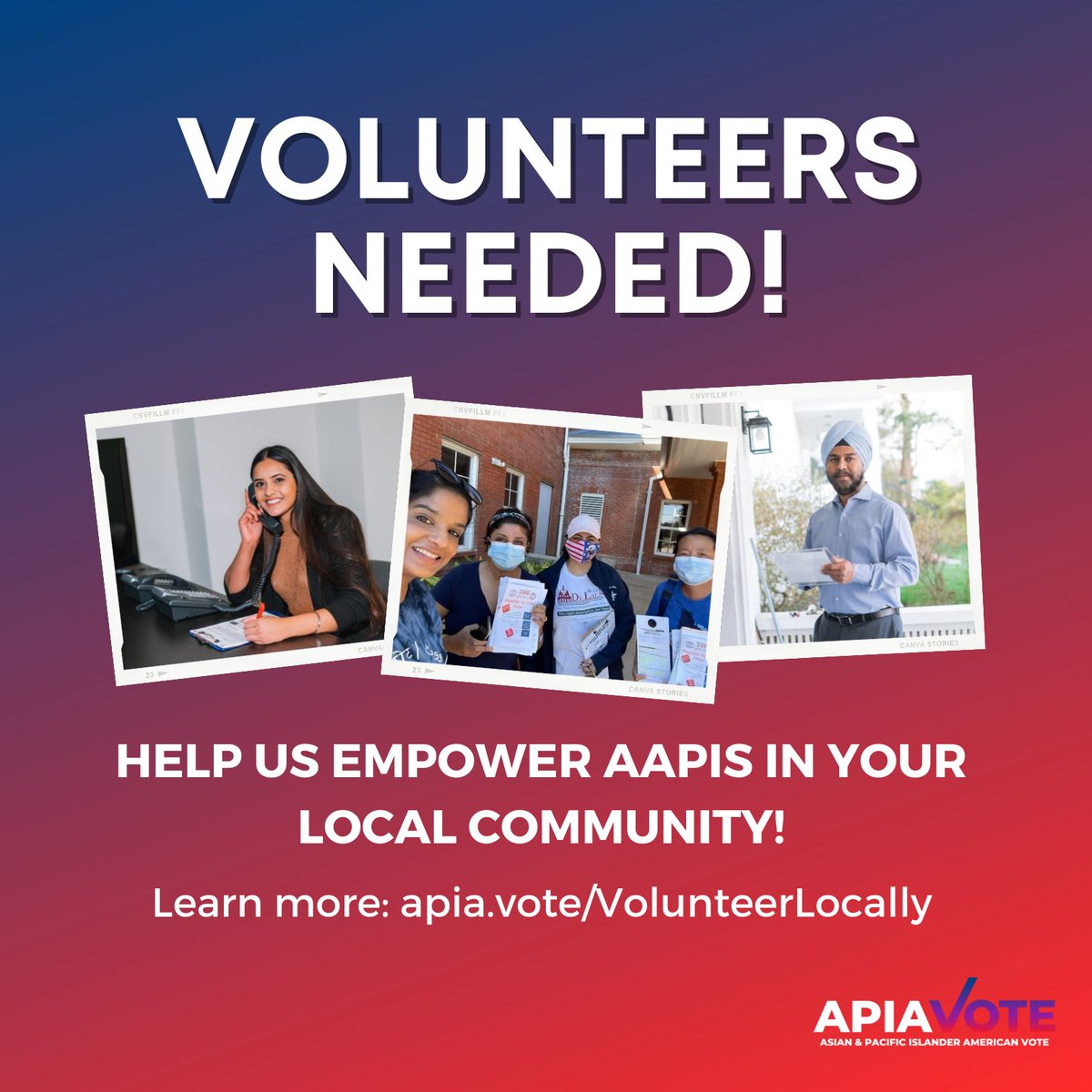 Help empower AAPIs this critical midterm election year by volunteering with APIAVote or our local partners! Learn more at apia.vote/VolunteerLocal…!