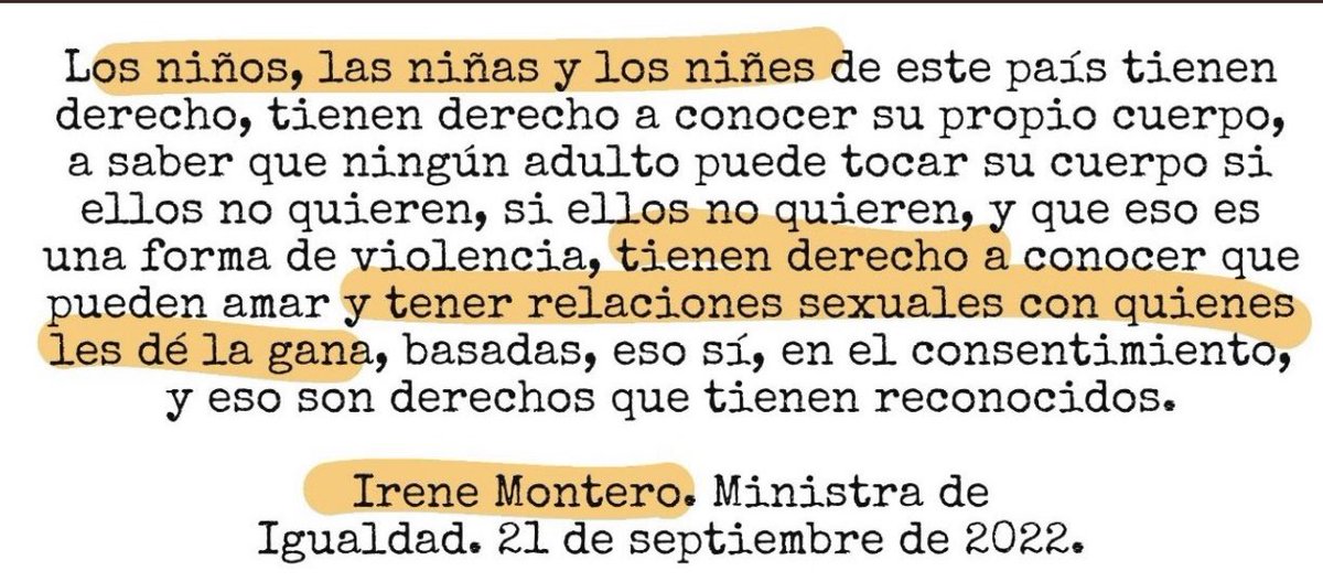 javiernegre10's tweet photo. Nos acusan de manipular las palabras de @IreneMontero. Aquí la transcripción íntegra vía @Benditapuntoeu. No es esto apología de la pedofilia? Asco. https://t.co/akDf6MuGfB