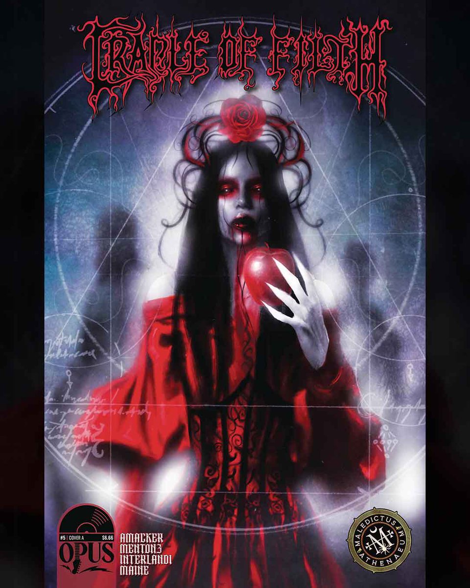 OpusPublishing's tweet photo. From @CradleofFilth &amp; OPUS comics comes the next chapter of "Maledictus Athenaeum: Issue #5" written by Kurt Amacker with artwork by @junkstory &amp; @Danielofmaine with additional artwork and cover art by @menton3 🤘
FOC date: October 17th
In Shops: Nov 16, 2022 https://t.co/cTSCblTi6T