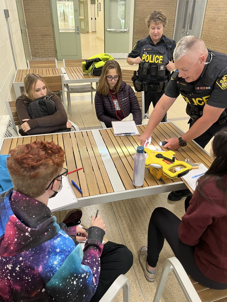 Thanks Napanee OPP—Pam, Helen and Scott—for bringing real life applications to physics!  <a href="/NAEC_LDSB/">NAEC</a>  #wearewatching #0.5 #physics #velocity #acceleration