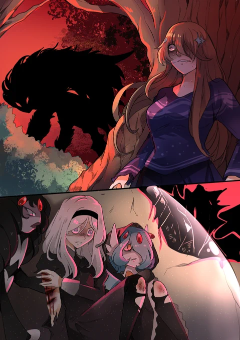 Art para un grupo de rol, la situación fue crítica que debieron huir y no ser encontradas por aquellas criaturas extrañas 