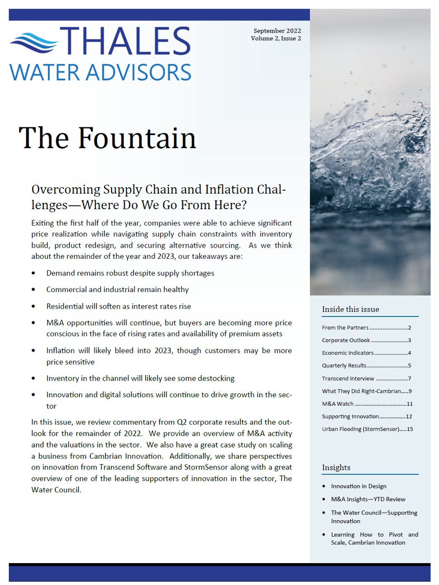 See our latest strategic insights in our Sept newsletter.  thales-water.com/news