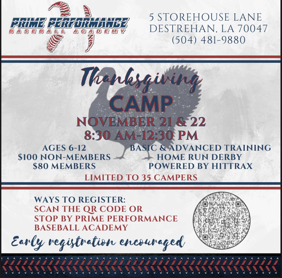 PPBALouisiana's tweet photo. THANKSGIVING CAMP! Scan the QR CODE to register! #PPBA https://t.co/SDiKXXH1CG
