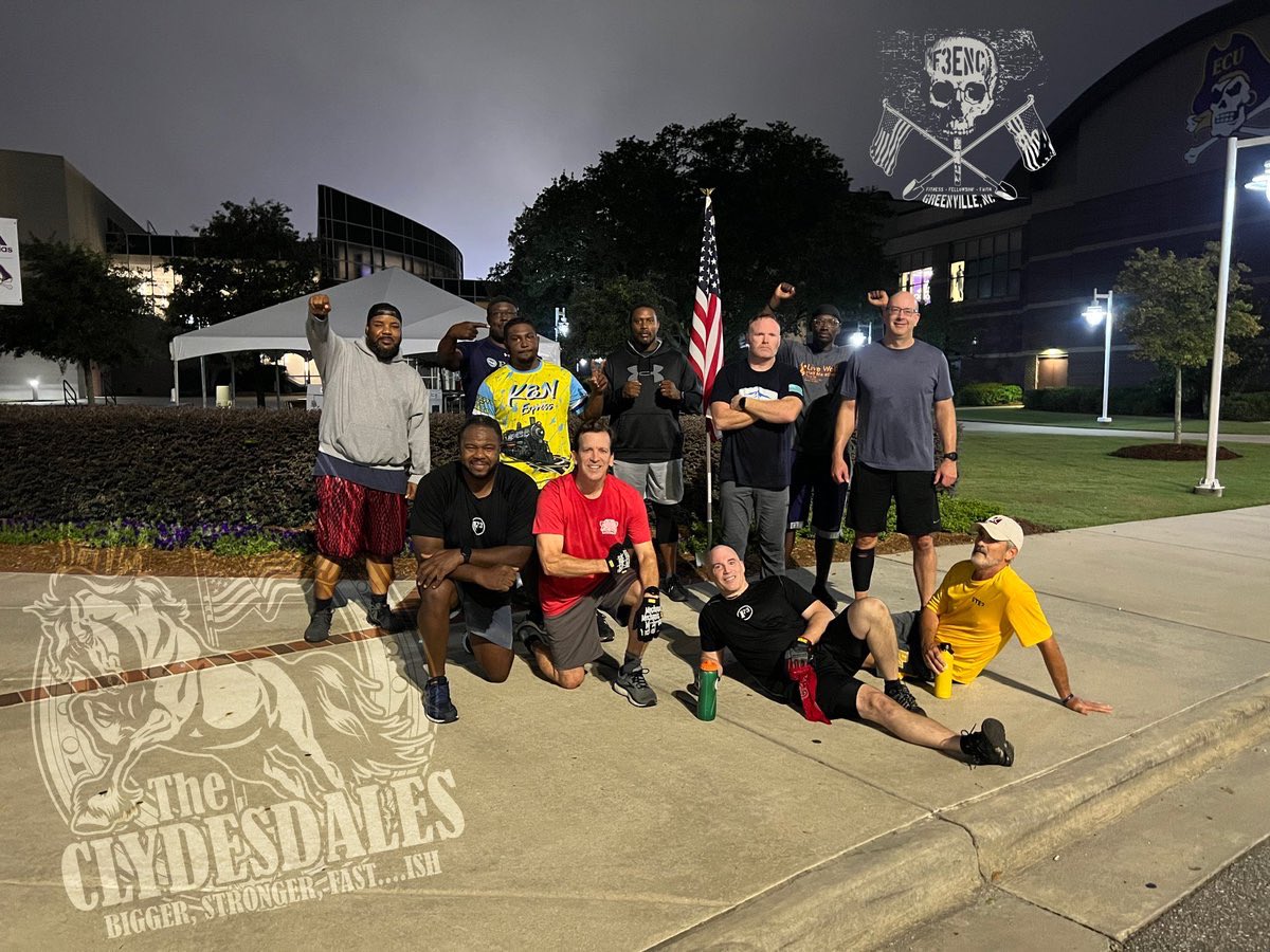 enc_f3's tweet photo. 50 PAX put in a solid 45 minutes:

12 @ #thegoodfight 
15 @ #therush
12 @ #theclydesdales
4 @ @f3farmville
1 @ @f3athens 
6 @ #shieldlock

#f3enc 
#f3nation 
#f3counts https://t.co/kSs7pt8doO