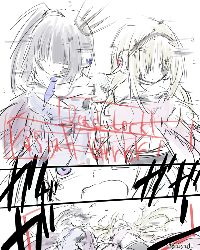 ガラの悪い喧嘩百合なのに、お互いいないと成立しないような孤独なふたりが大好きなんだよなって、過去ラフから一部だけひっぱってきた(*'ω`*)
いっぱい血(ノイズ)をまき散らしながら、イケメンに戦うふたりがだいすきです。
ずっとずっとなかよくしてね。#D_backup
