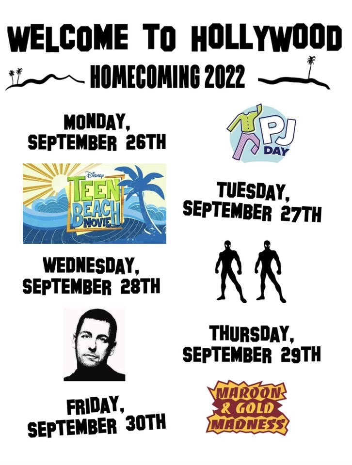 CooperPepClub's tweet image. NEXT WEEK IS SPIRIT WEEK!!

Monday- Watch party (PJ day)
Tuesday- Teen Beach Movie (Bikers vs Surfers)
Wednesday- Stunt Double (Twin day)
Thursday- Adam Sandler Day
Friday- Maroon and Gold

Come to school every day dressed in these themes!

@RCHS_Jaguars @SLCaskme @RCHScoopsquad