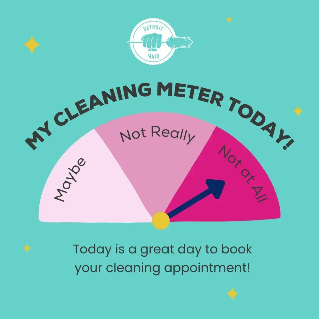 DetroitMaid's tweet image. Had plans to clean today, and then you realized you weren't up for it?! 😩 No worries! Book your #DetroitMaid appointment here buff.ly/3Lwczj3! 

#cleaninghacks #hacks #cleaningtips #cleaningservice #housecleaning #cleanbreak #tips #cleaningapp #detroit #michigan #clean