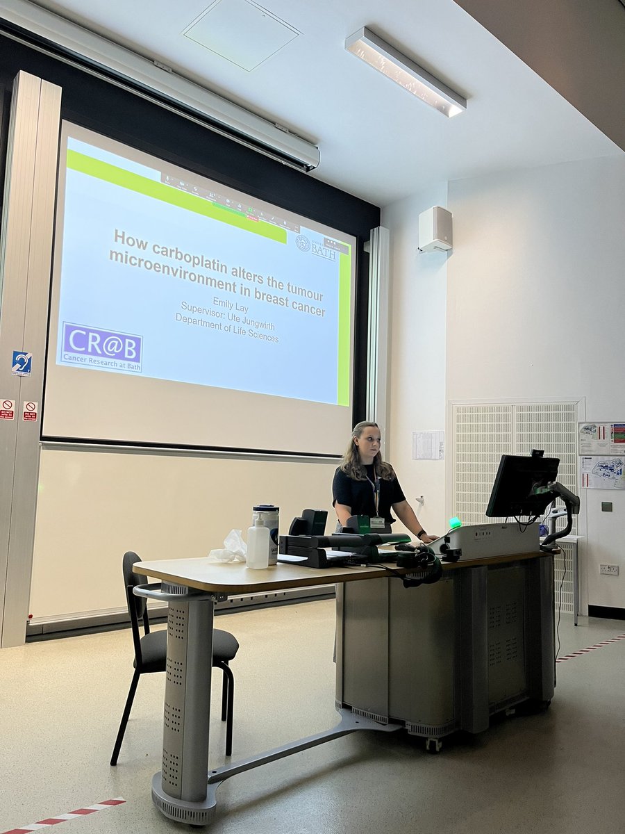 walko_lab's tweet photo. @Cancer_at_Bath “Covid-disruption support grant” awardee and PhD student @emlay53 from @UteJungwirth lab tells us about the impact of chemotherapeutics on the tumour microenvironment in breast cancer. https://t.co/5409AE2Vo1