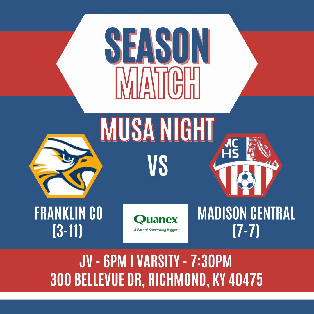 We can’t wait to see the MUSA community in the stands tonight as we host Franklin Co.! #RollTribe #OneTribeOneVibe