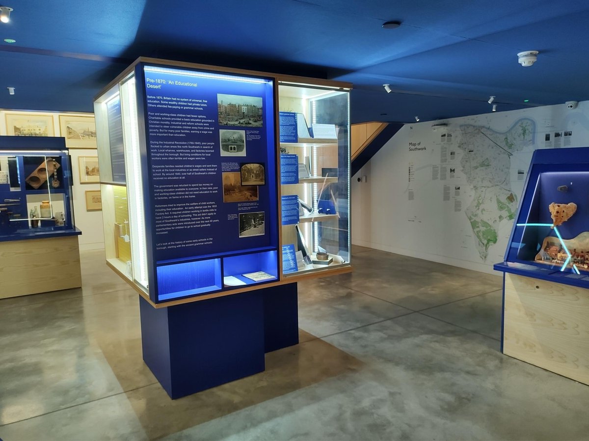 SwkHeritage's tweet photo. We Don't Need No Education! Come along to Southwark Heritage Centre and Walworth Library to see our new display on the history of Southwark's schools and the rise of the Bermondsey Lamp Post free school of the 1970s. Includes a  photo presentation and films. https://t.co/x6JU4gyyxM