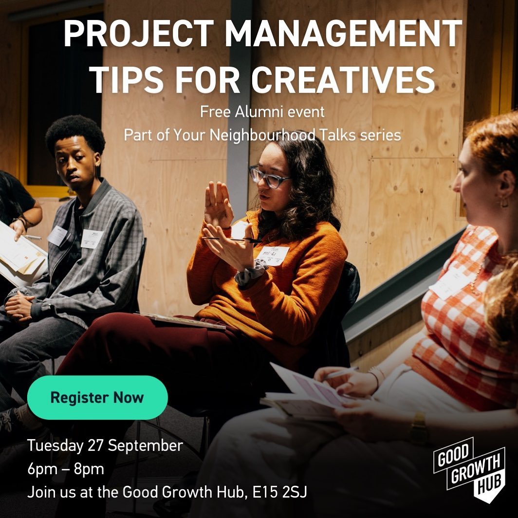 Calling all Good Growth Hub Alumni 🗣 ⁣
⁣
Head down to our Hub for a free evening training session providing honest insight and expert tips on how to manage your client projects like a pro 🤓 
⁣
🗓 Tues 27 Sept, 6-8pm ⁣⁣
🔗 Book your free place: bit.ly/3dzuRmV