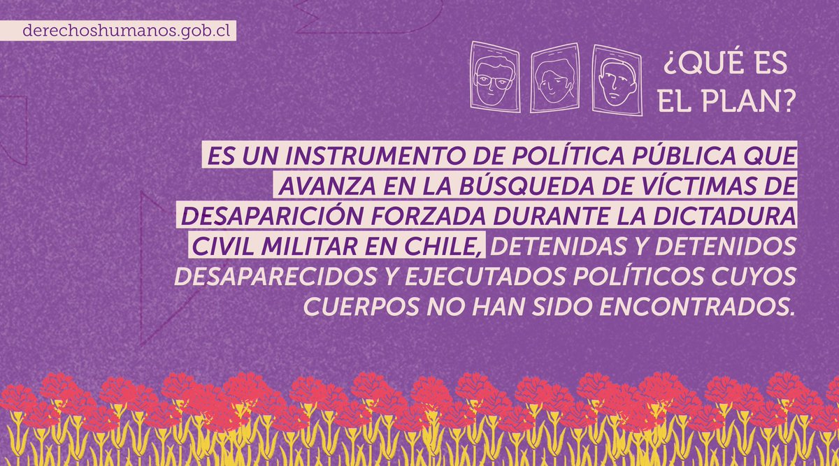 MinjuDDHH's tweet photo. Porque el futuro es con memoria, justicia y la convicción firme de no repetición, hoy dimos a conocer el diseño participativo del #PlanNacionalDeBúsqueda, de víctimas de desaparición forzada durante la dictadura civil militar en Chile 🌹
 
Más info 👉🏽 https://t.co/AScHX09ih1 https://t.co/nhXuljNVWI