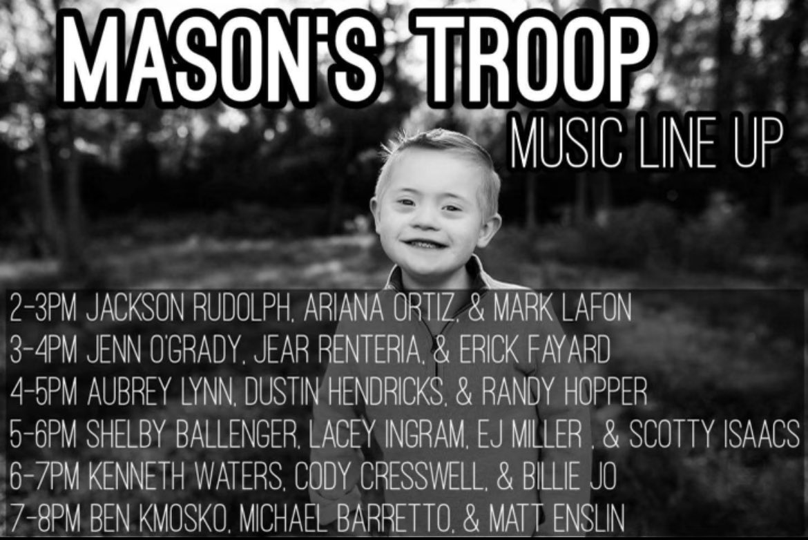 Y’all come see us this Sunday and make your Sunday funday go towards a good cause🥳 lots of live music starting at 2pm 

 ALL PROCEEDS BENEFIT THE DOWNS SYNDROME GUILD OF DALLAS❤️