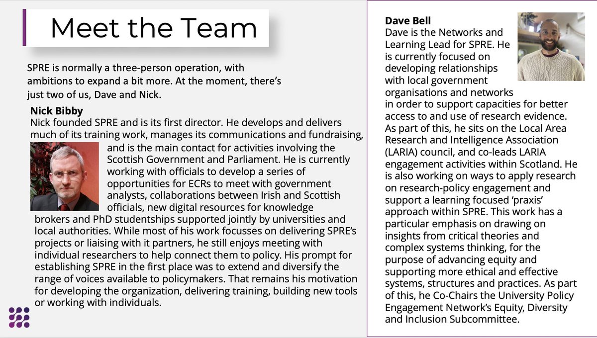 Could you be our new chair or trustee?

You’d be working with Nick &amp; Dave to establish a new values-led strategic direction focused on promoting new voices and perspectives in research-policy engagement.

Applications open till 14 Nov

bit.ly/SPREboard