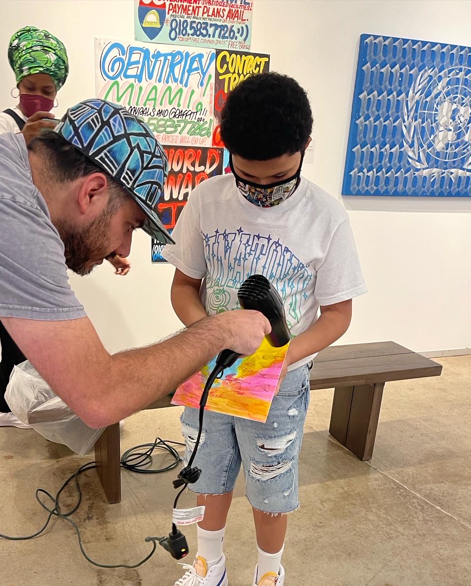tabtoonz's tweet photo. Throwback Thursday with the big homie  ⁦@rocsolmiami⁩ …. In this class we worked on stencil art! #tapeart #tabtoonz #rocsolmiami https://t.co/GbV5iJQyCj