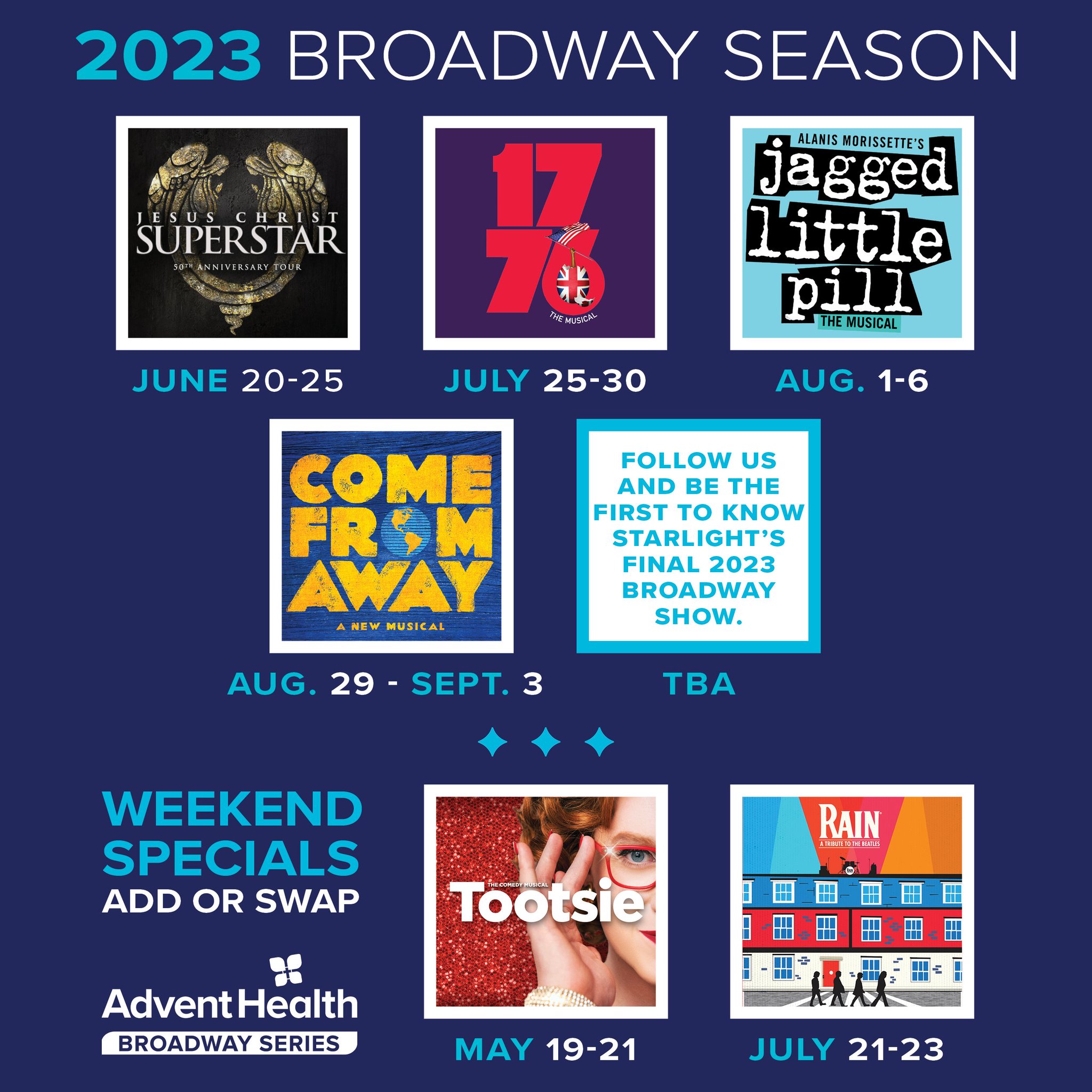 Starlight on Twitter "Renewals for the 2023 AdventHealth Broadway