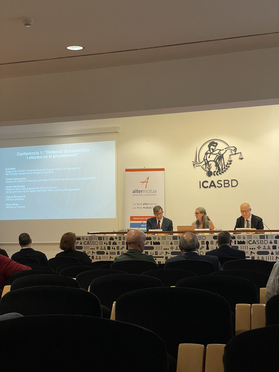 cjlorente's tweet photo. A la jornada formativa inDRETS del @conselladvocat a l’@icasbd “Discapacitat i procés penal”
#formacio #CICAC #inDRETS https://t.co/rPFGKzV6j2