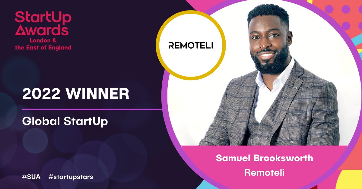 Our Global StartUp Award 2022 will be awarded to Samuel Brooksworth, @remoteli! 🌍 Big well done ✨