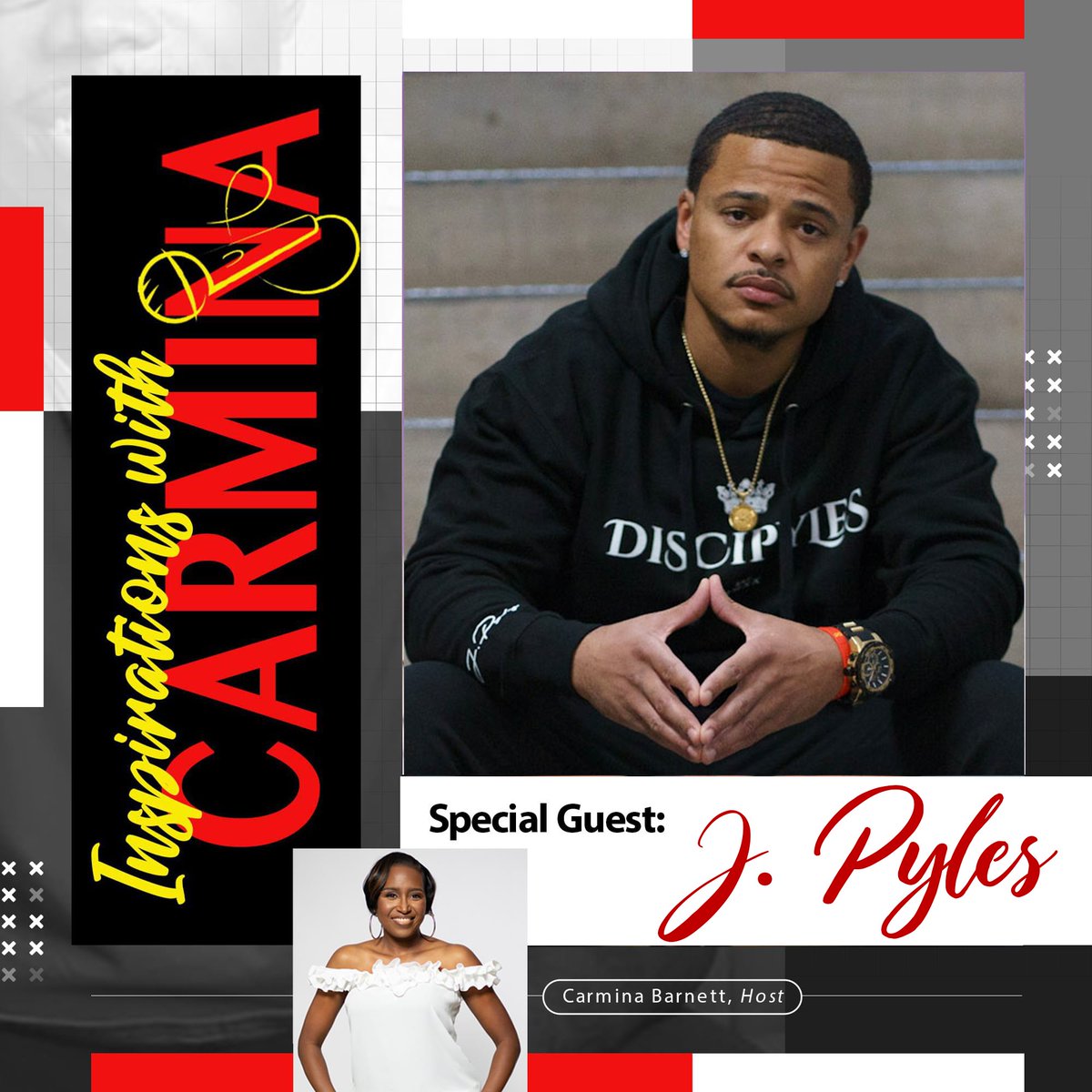CarminaB's tweet photo. Today we get to check in with @JPylesII  | TUNE IN!l #newrelease #inspirationswithcarmina #j#jpyles #justlisten #gospelmusic

Where to listen: https://t.co/H0zqW89IPA https://t.co/r8SqtTMEOh