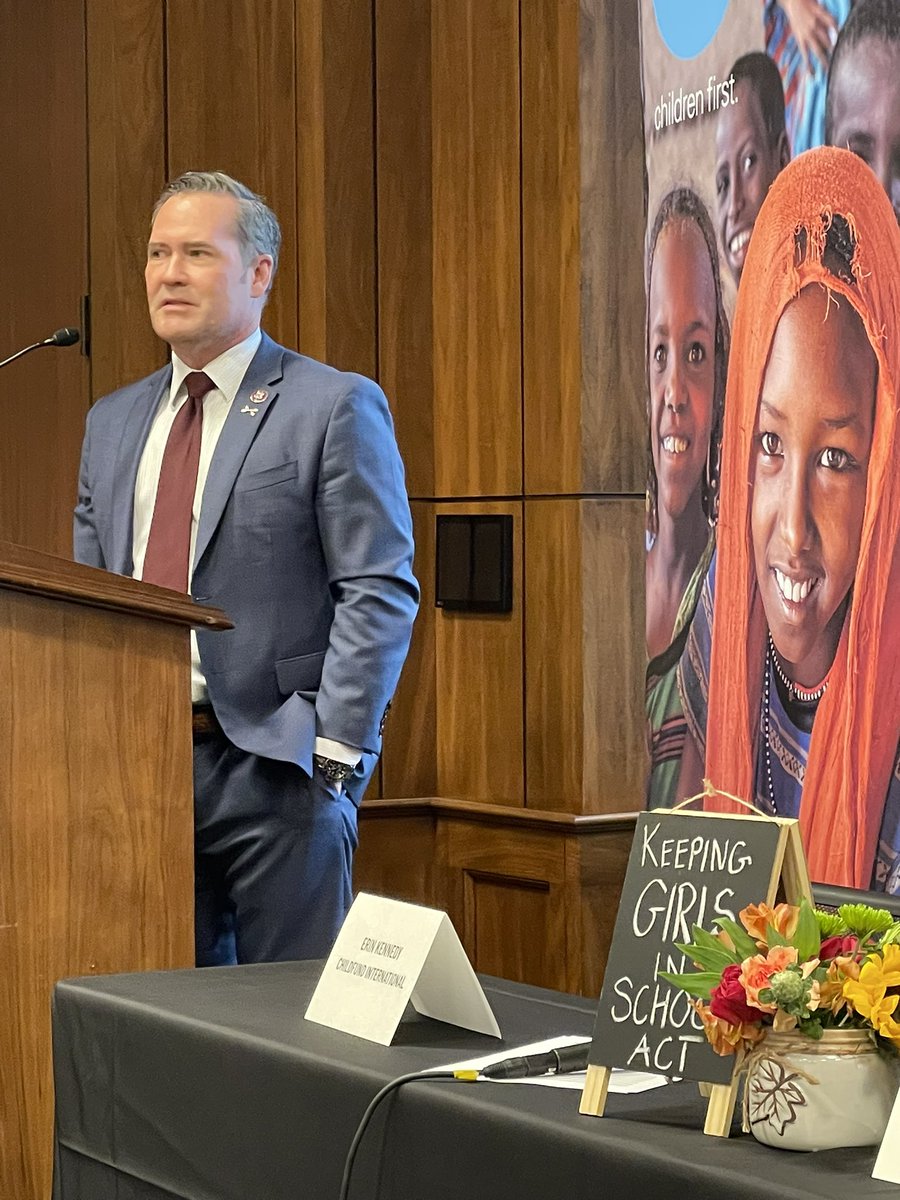 RachelEClement's tweet photo. @michaelgwaltz says “the protection and education of girls and young women is not, and should not be, a partisan issue. This is not left, right, or anything in between. This is a human right’ #KeepingGirlsInSchoolAct #EducateHer #lead4girls #KGISA https://t.co/96baT7cxCc
