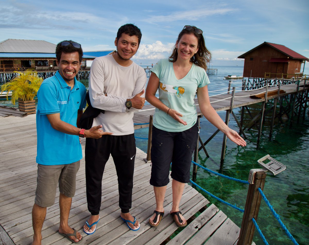 Penyuku's tweet photo. Our first #SEASNAP frames are installed on the islands of #Derawan and Maratua in Indonesia. From these frames citizen scientists can make photos that help capture the change in #seagrass (&amp; the occasional passing #turtle -> photo) with Prama &amp; Hafizt Info https://t.co/rzWNn9Wd2K https://t.co/RDCW3xQFNO