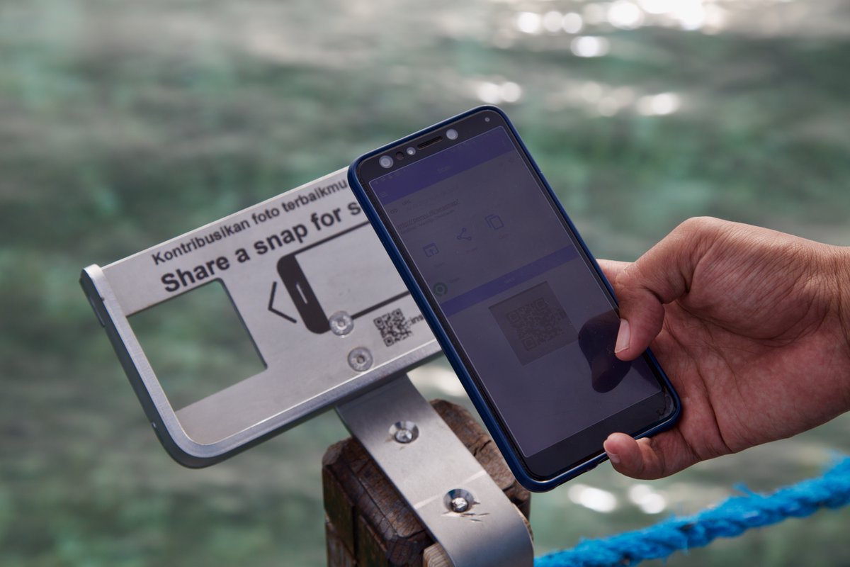 Penyuku's tweet photo. Our first #SEASNAP frames are installed on the islands of #Derawan and Maratua in Indonesia. From these frames citizen scientists can make photos that help capture the change in #seagrass (&amp; the occasional passing #turtle -> photo) with Prama &amp; Hafizt Info https://t.co/rzWNn9Wd2K https://t.co/RDCW3xQFNO