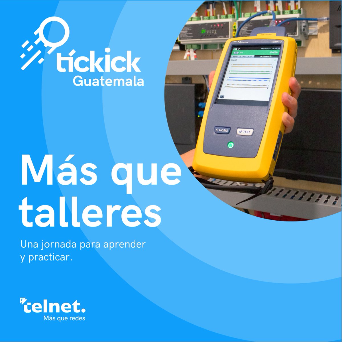 telnetron's tweet photo. Las jornadas Tickick están diseñadas para que además de ver y escuchar, refuerces lo aprendido practicándolo.

Participa en las Jornadas Tíckick en https://t.co/JLxVsIilIP

 #TelNet #TelNetron #másqueredes #Guatemala #Telecom #Panduit #Fluke #Hikvision #Brady #ZIXEL #APC #Tickick https://t.co/MrUOe6El58